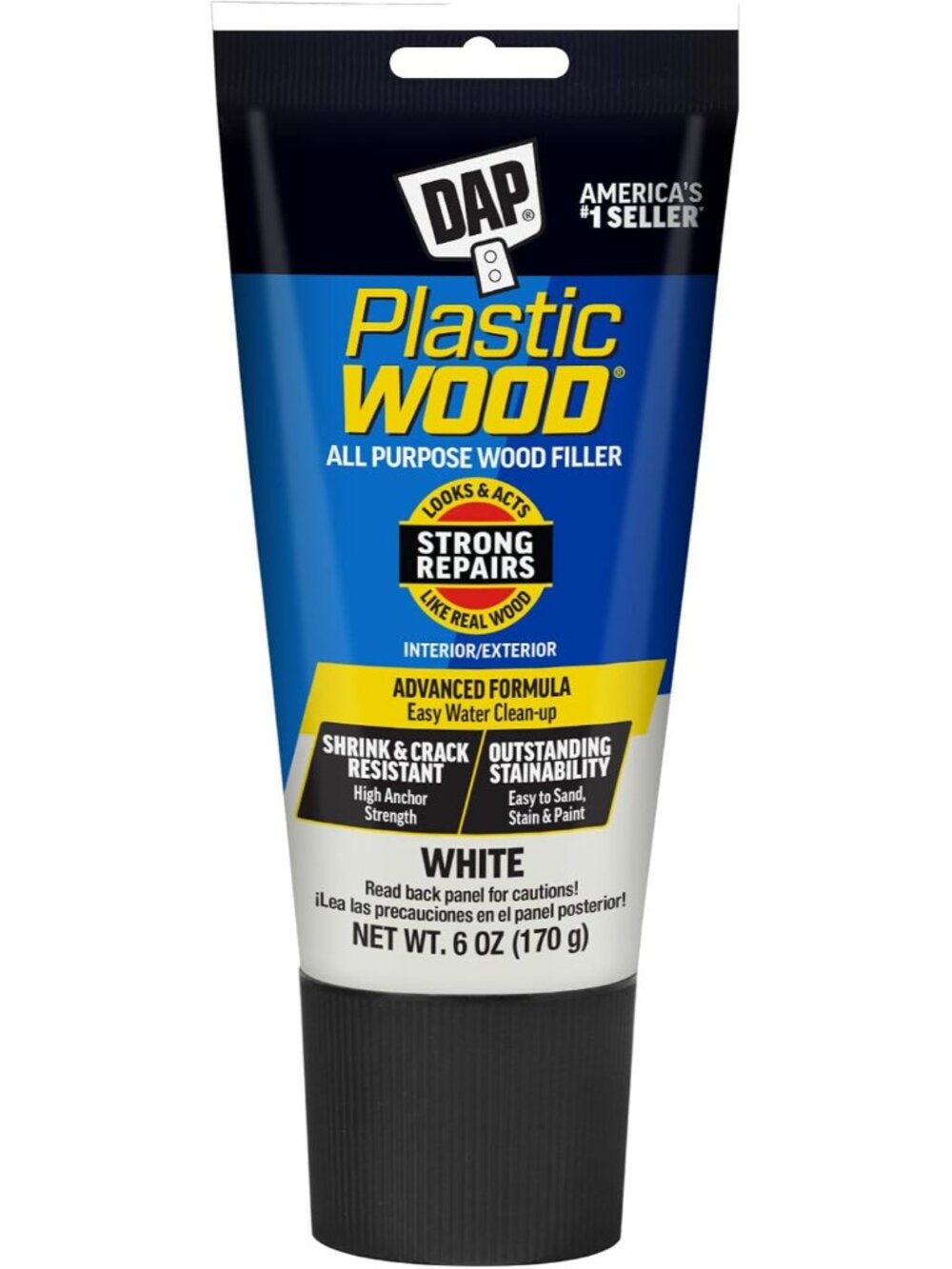 All Purpose Latex Wood Filler, White, 6 Oz - Packaging may vary